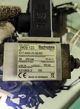议价Barksdale压力控制器0409-123 X1T-4000-25-GE262全新原装现
