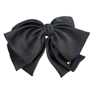 韩国缎面大蝴蝶结发夹高级感弹簧夹头花发卡顶夹发饰马尾夹女头饰