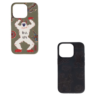 圣山2025秋冬阿里系列壁画岩画满印手机壳原创民族风半降解带吸手机防护套