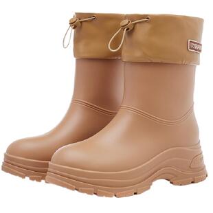 日系韩系雨鞋女款厚底增高外穿时尚胶鞋防滑防水成人厨房工作雨靴