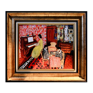 进口装饰画!马蒂斯《有琴声的下午》法国古典含框画客厅卧室挂画