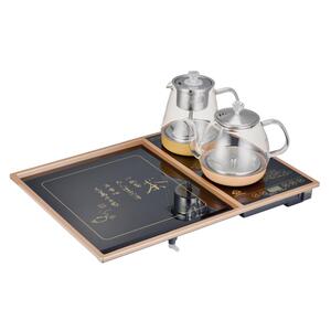 烧水玻璃茶盘茶几小茶台带烧水壶一体电磁炉电茶炉套装嵌入式家用