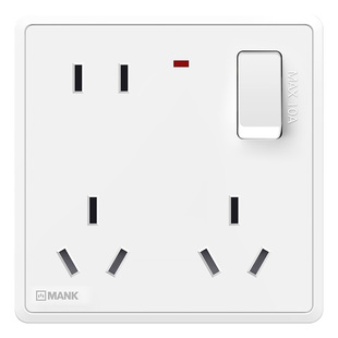 曼科开关插座面板八孔家用二三插五孔USB插座面板墙壁86型暗装
