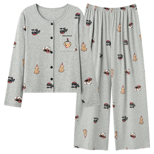 猫人100%纯棉睡衣女款高级感2026正流行春秋季宽松女士家居服套装