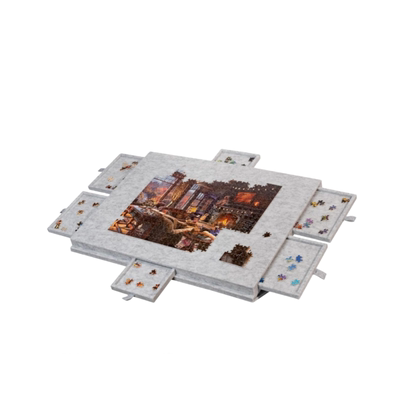 跨境儿童拼图1000片专用毛毡板加厚折叠分类携带收纳毯拼图桌垫板