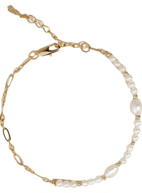 Stanza克卜勒手链 淡水珍珠厚镀金链条轻奢复古小众2025新款叠戴