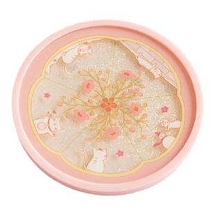 南京博物馆文创梅开五福月上梅梢流沙杯垫硅胶隔热生日南京伴手礼