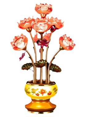 圆梦佳缘新款七彩供奉莲花灯