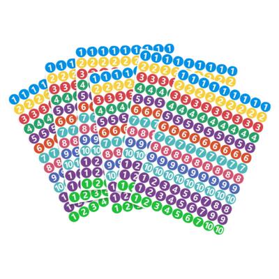 圆点数字不干胶标签贴跨境序号编号彩色贴纸衣服鞋袜尺码大小标签