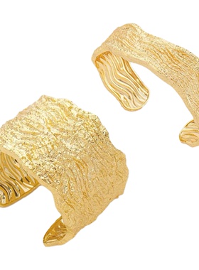 流沙系列肌理凹凸开口手镯女