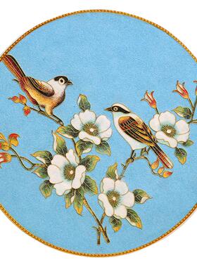 欧式花卉瓷盘摆件掐丝珐琅彩现代入户客厅玄关坐盘景泰蓝手工礼品