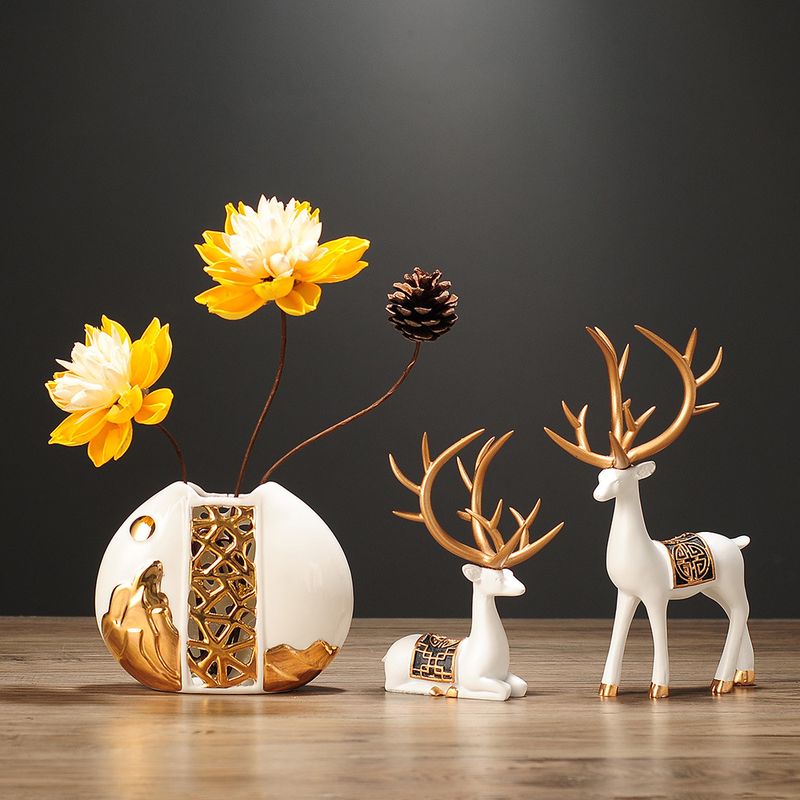 批发电视柜酒柜装饰品桌面鹿工艺品家居摆设摆件现货创意陶瓷