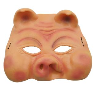 恐怖猪头半脸面具成人搞笑整蛊猪八戒面具儿童化妆舞会头套道具