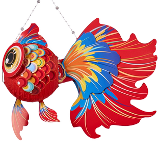 新年春节元宵马年吉祥如意金鱼灯笼手工diy儿童制作材料花灯装饰