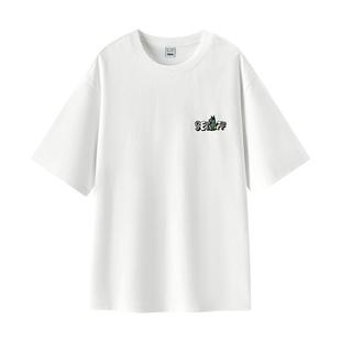 森马短袖T恤男夏季美式涂鸦印花上衣宽松圆领绣花潮流针织衫百搭