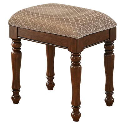 全实木胡桃色布艺梳妆凳化妆凳