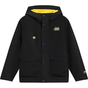 商场同款|李宁儿童户外加绒外套风衣运动服男童装中大童冬装衣服