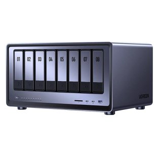 绿联私有云DXP8800八盘位NAS网络存储服务器AI相册双万兆网口企业级AI智能安全存储团队协作文件数据共享主机