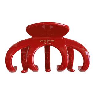 高级感夏季新款红色大号发抓夹女后脑勺亚克力南瓜发夹鲨鱼夹头饰