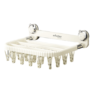 吸盘折叠袜子晾晒架免打孔袜子架阳台飘窗多夹子晾衣架晒袜子神器