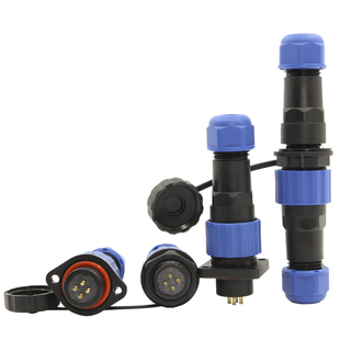 SP/SD16防水航空插头圆形连接器2芯3位9针二孔法兰公母对接后螺母