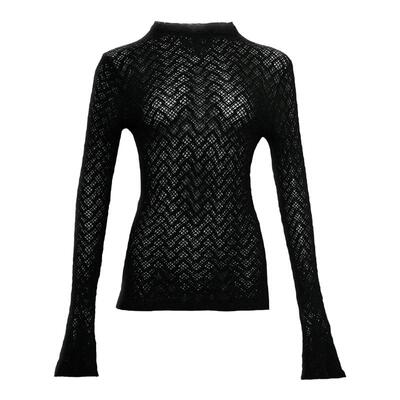 REFUSECLUB纯色套头网格打底衫