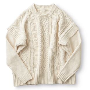 毛衣女秋冬新款棉混粗线麻花加厚假两件宽松有大码外贸日单上衣