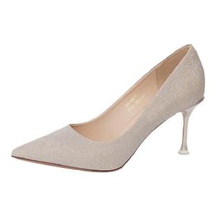 蜘蛛王女鞋官方正品2026年春夏新通勤高跟鞋商务尖头浅口细跟单鞋