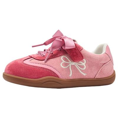 TATA童鞋儿蝴蝶结系带童阿甘鞋