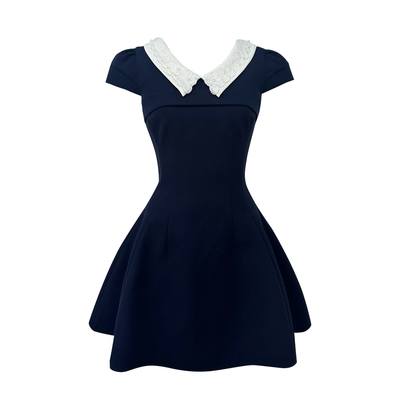 Lazy Didi嘉伯丽尔 版型超好!A摆收腰连衣裙翻领千金风掐腰公主裙