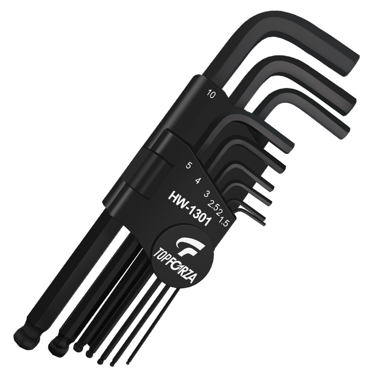 拓伏锐内六角扳手套装进口长球头内六角螺丝刀六角匙加硬公制9支