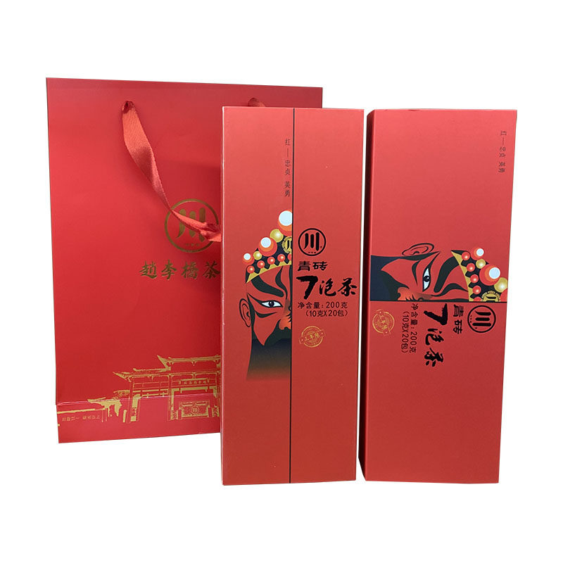 赵李桥青砖茶川字牌三年陈红脸谱200g湖北黑茶茶叶赤壁羊楼洞茶砖