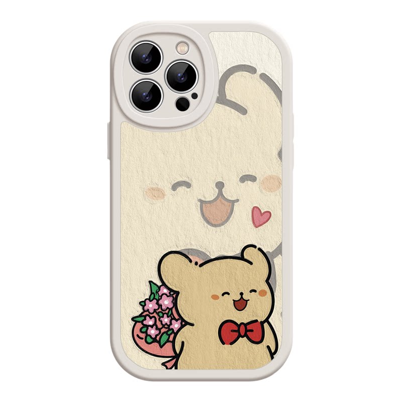 浪漫送花小狗iPhone17promax苹果16plus小米15华为mate80/p60新款适用opporeno14情侣