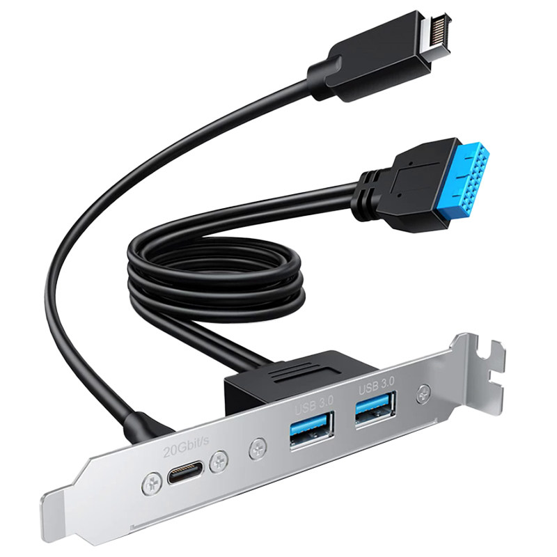 NXEO耐科斯 台式机箱Type-E转Type-C延长线usb3.2前置转换typec数据线公对母主板带耳朵挡板线Typ