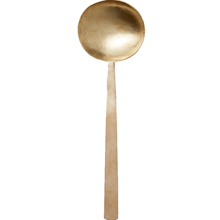 印度制Fog linen work手工黄铜勺子家用长柄小饭勺汤勺分餐勺现货