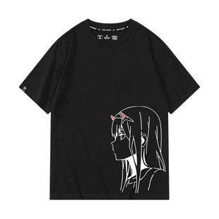 DARLING ZERO TWO 02国家队动漫周边宽松纯棉短袖T恤衫上衣服男女