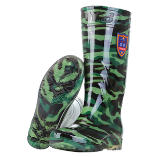 耐磨迷彩雨鞋男士水鞋雨靴防水短中高筒四季套鞋胶鞋防滑水靴劳工