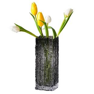 花瓶摆件客厅插花玻璃透明轻奢高级感水养百合玫瑰水培鲜花专用高