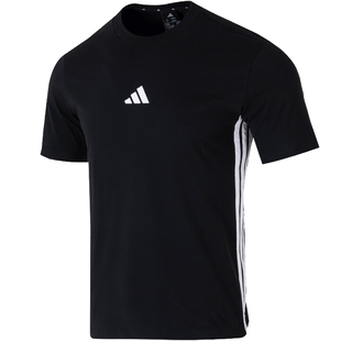 Adidas阿迪达斯短袖男款纯棉上衣2026新款运动休闲小LOGO圆领T恤