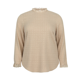 美丽客栈高端大码胖mm内搭可外穿蕾丝打底衫显瘦遮肚圆领长袖T恤