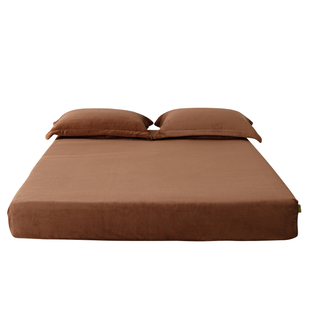 木悠美拉德色系珊瑚绒床单牛奶绒床笠单件冬加厚保暖席梦思床垫罩