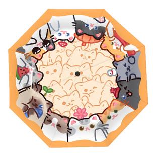 喵小鱼原创可爱猫咪雨伞晴雨两用全自动折叠伞防晒遮阳伞防紫外线