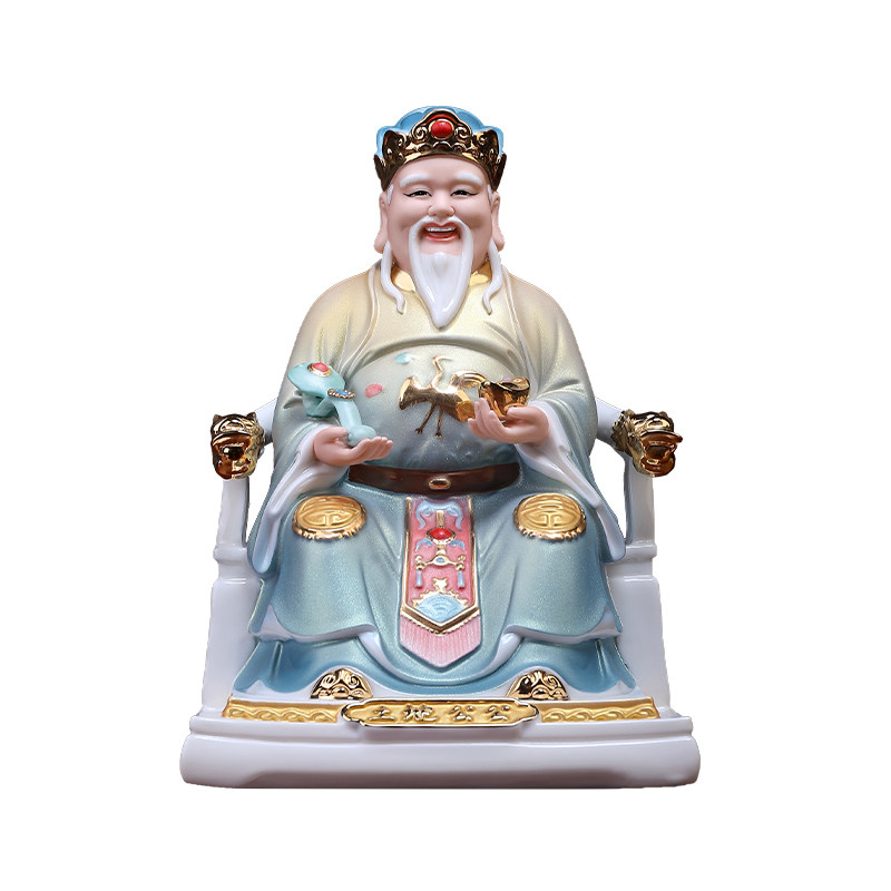 戴玉堂陶瓷土地公像土地婆神像