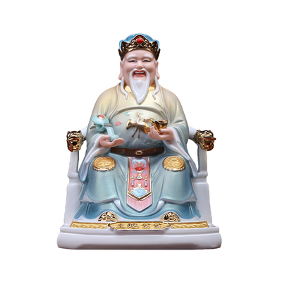 戴玉堂陶瓷土地公像土地婆神像
