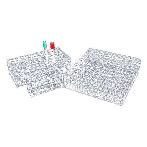 劲尘 有机玻璃试管架13mm 16mm 10孔 50孔 100孔实验室 采血管架 玻璃试管架 核酸检测采样管架 单个价