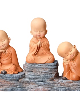 创意古风小和尚摆件禅意装饰品