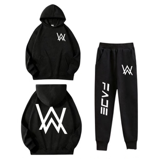 NASA联名嘉豪战衣艾伦沃克同款卫衣男女童连帽上衣裤子套装衣服潮