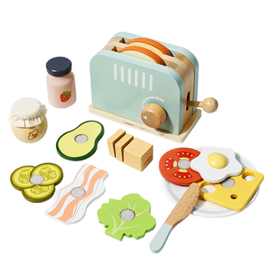 过家家儿童仿真面包机过家家模型木质宝宝烤面包角色扮演生日玩具