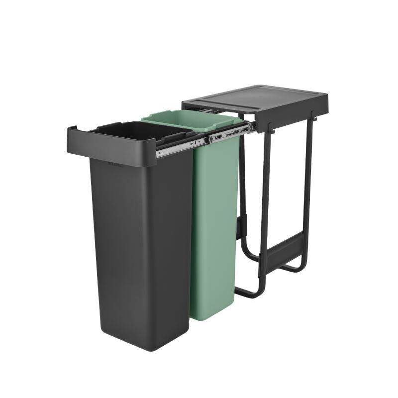 橱柜嵌入式垃圾桶30L干湿分离15L