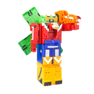 方块数字变形3百兽6王动物9战队神合体机器人4岁儿童益智玩具金刚